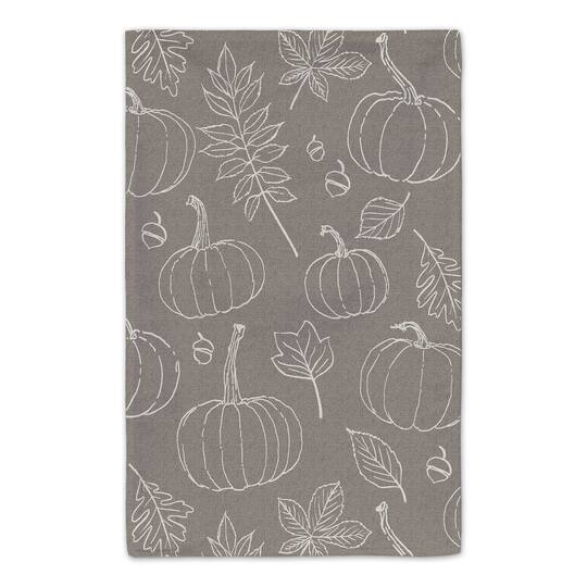 Count Your Blessings Gray Pumpkin Tea Towel Set